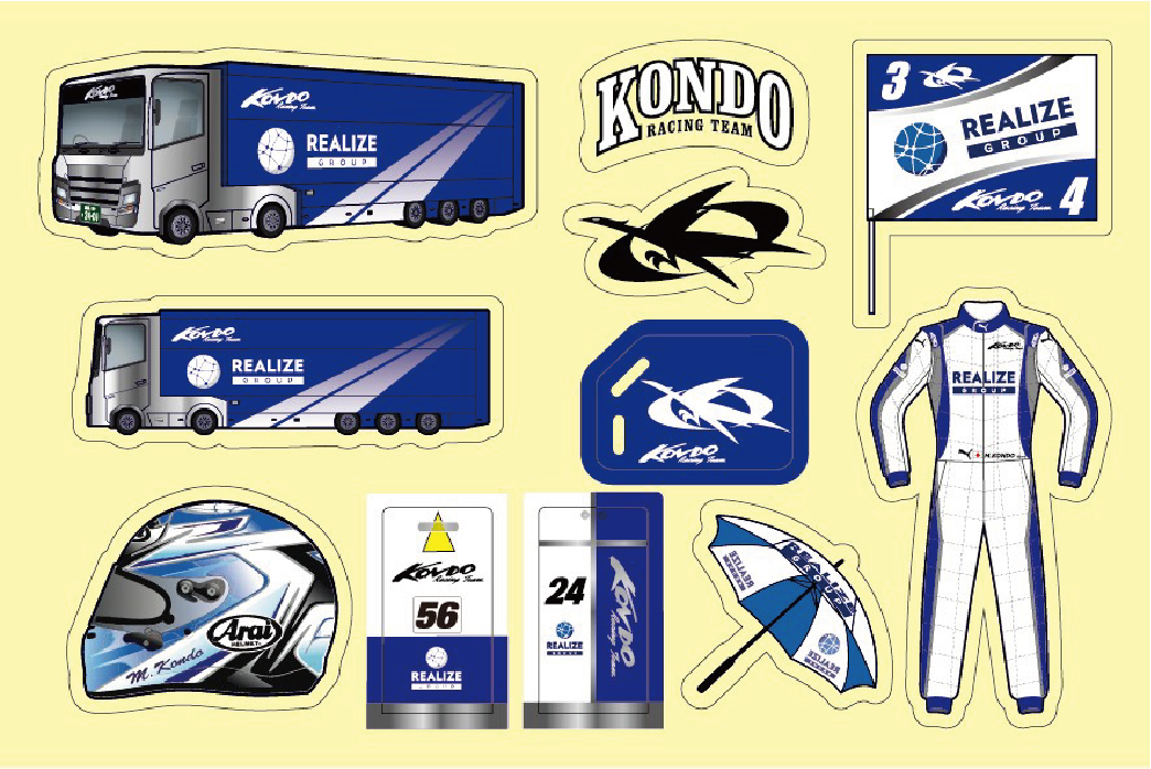 【非売品】KONDO Racing 近藤監督、ドライバーサイン入りグリッドボード Fanicon